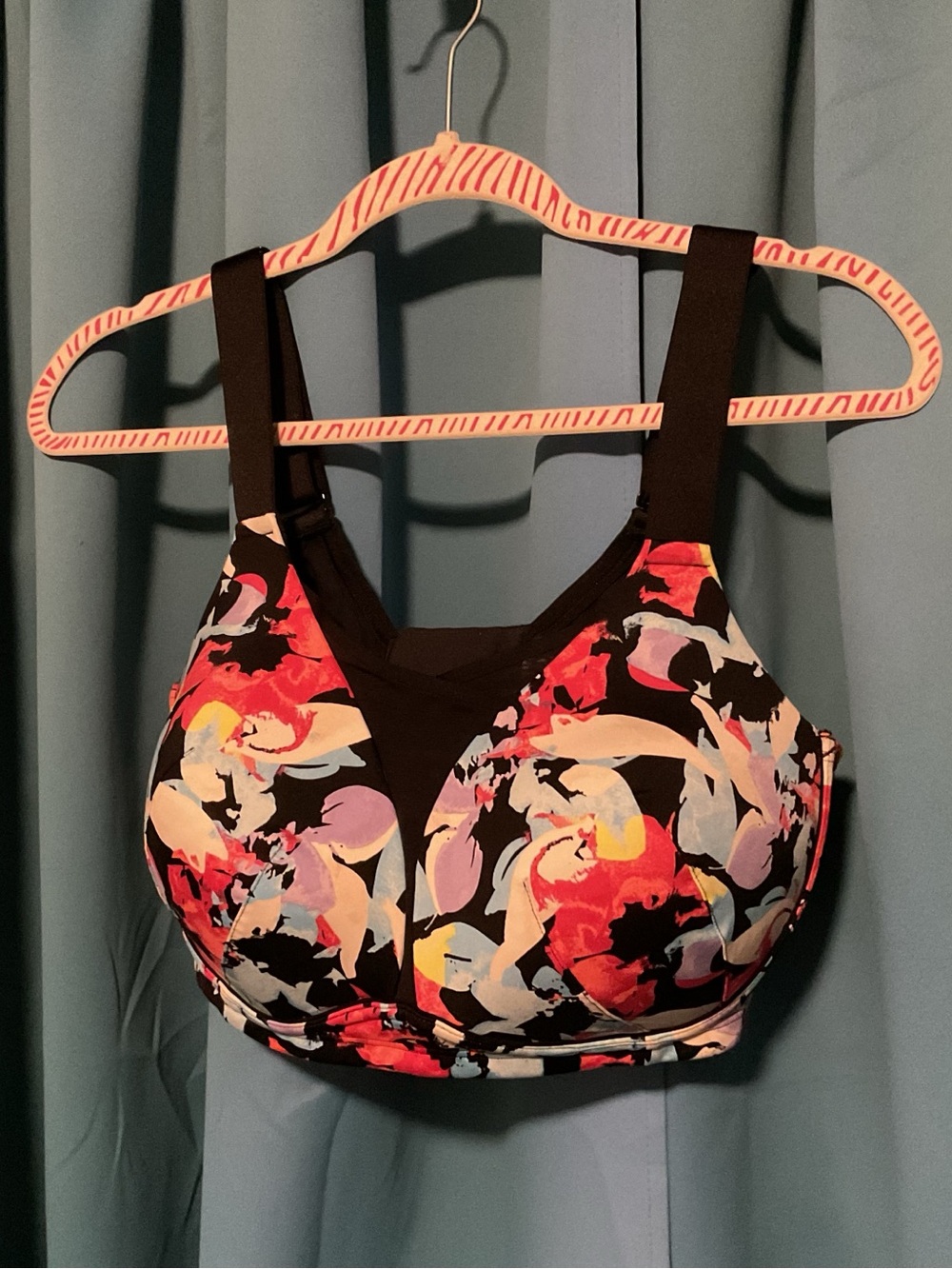 Lane Bryant Black Floral Multicolor Support Bra